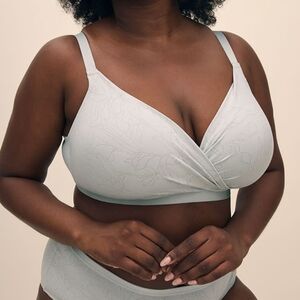 Deesse Blue Wireless Lounge Bra Lightly Lined Wire Free Size 42DDD Lingerie